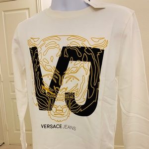 Men’s Sweatshirt Versace, White Color,%100 Cotton